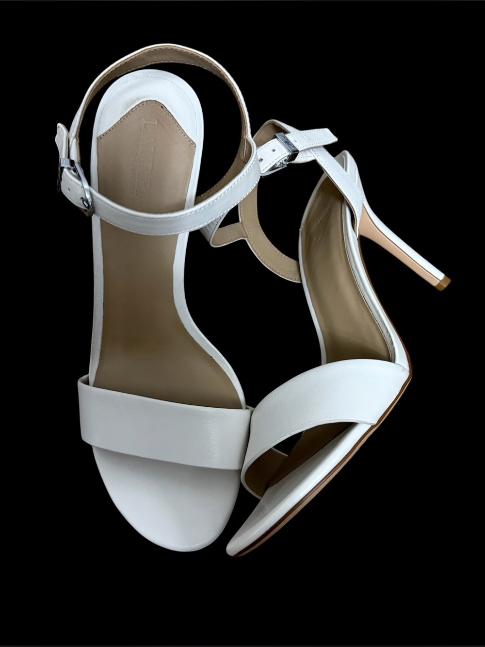 Lauren Ralph Lauren Gwen Nappa Leather Sandal Women's 8 Old Money Quiet Luxury